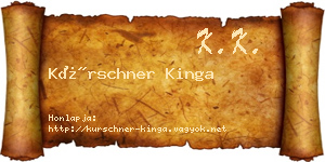 Kürschner Kinga névjegykártya